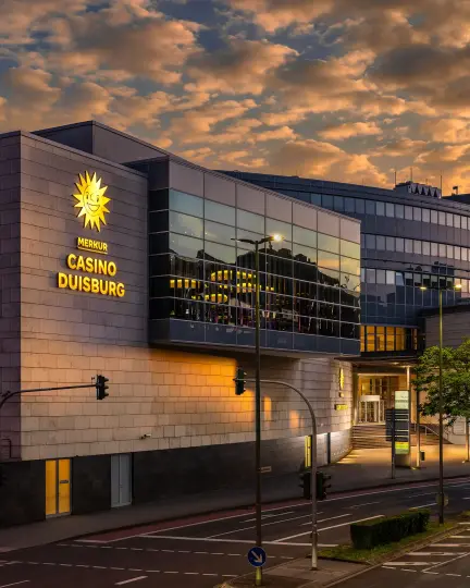 Außenansicht des MERKUR CASINO Duisburg