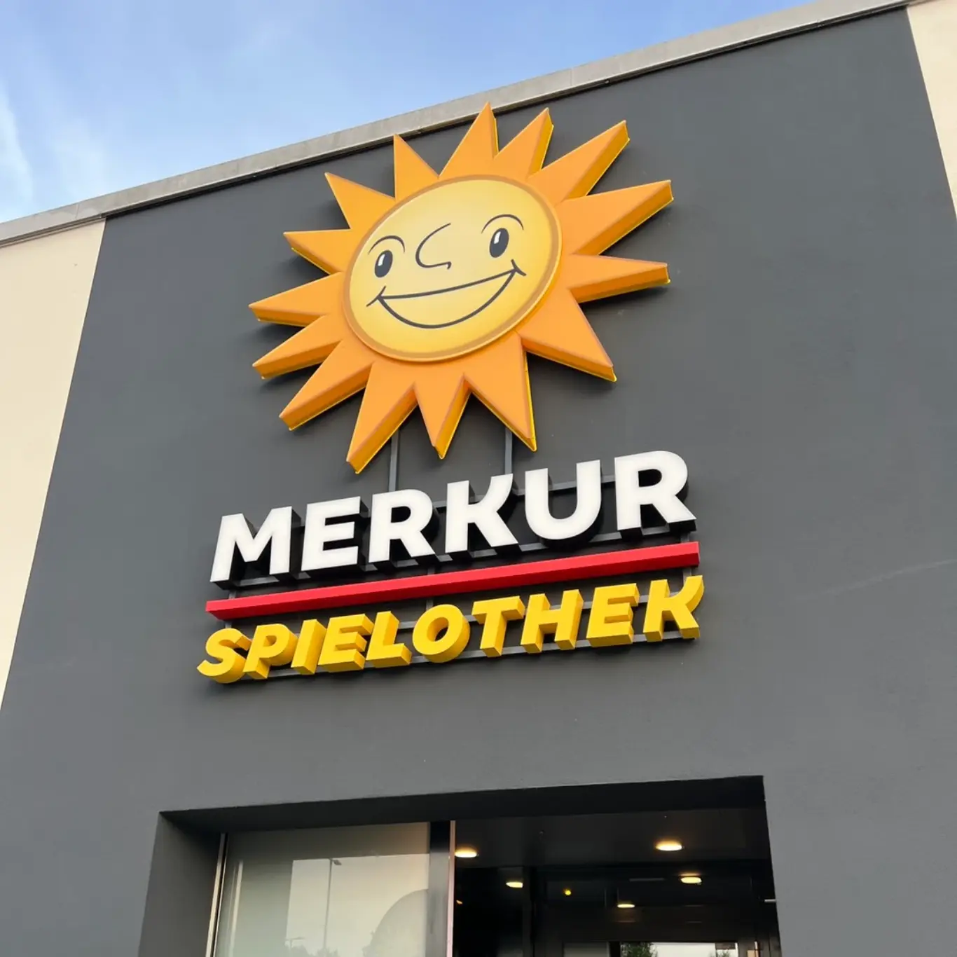 Ansicht der neuen Außenfassade der MERKUR SPIELOTHEK Bad Oeynhausen
